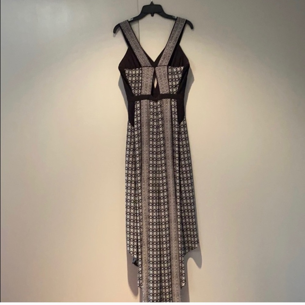 bcbg black & white high low dress
